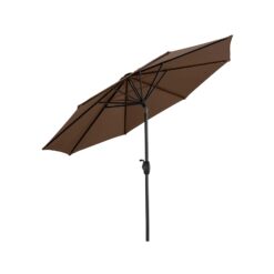 Westin Furniture 9-ft Steel Brown Push-button Tilt Garden Patio Umbrella with Base