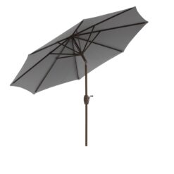 Westin Furniture 9-ft Steel Gray Push-button Tilt Garden Patio Umbrella with Base