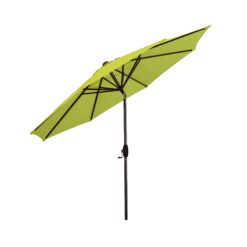Westin Furniture 9-ft Steel Green Push-button Tilt Garden Patio Umbrella with Base