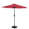 Westin Furniture 9-ft Steel Red Push-button Tilt Garden Patio Umbrella with Base