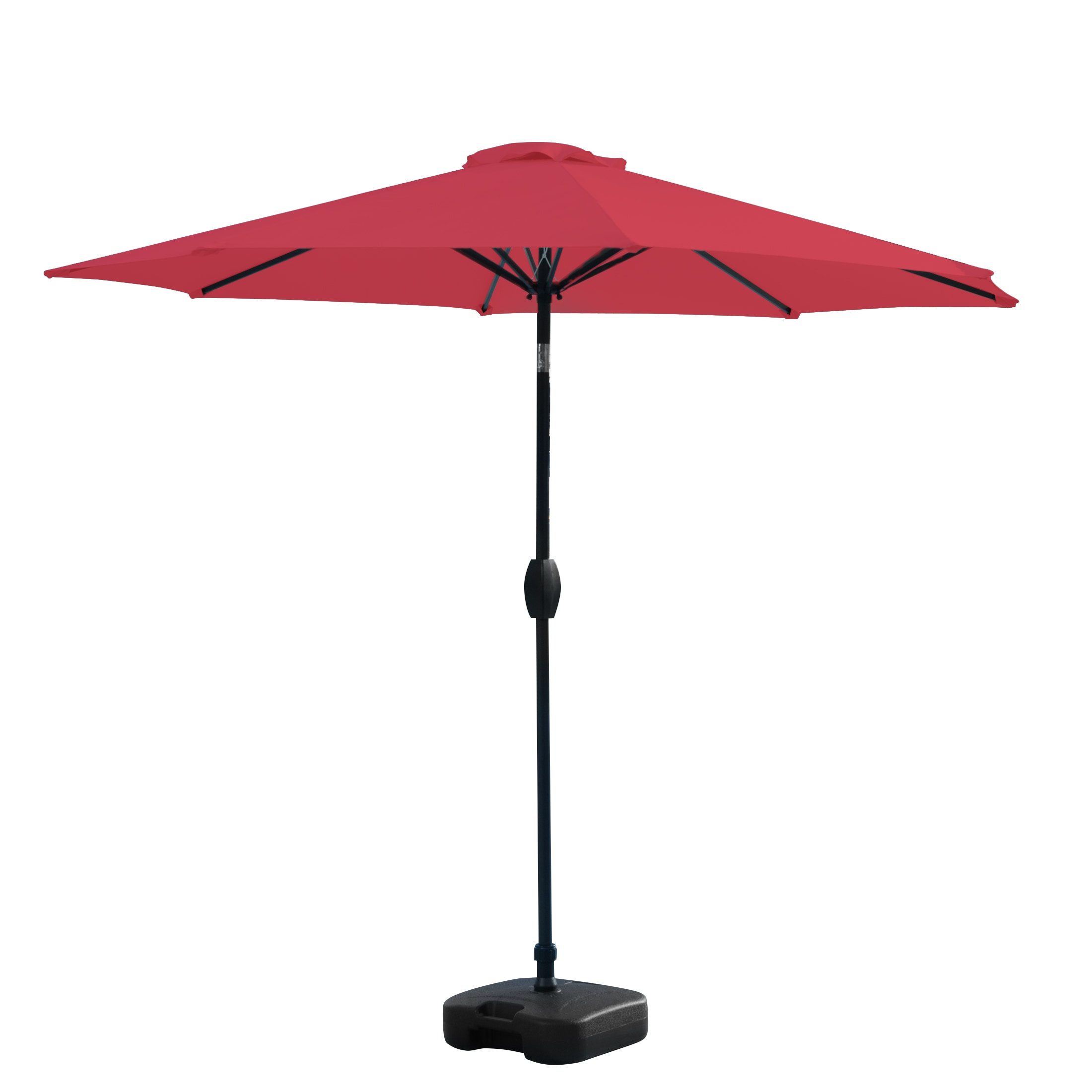 Westin Furniture 9-ft Steel Red Push-button Tilt Garden Patio Umbrella with Base