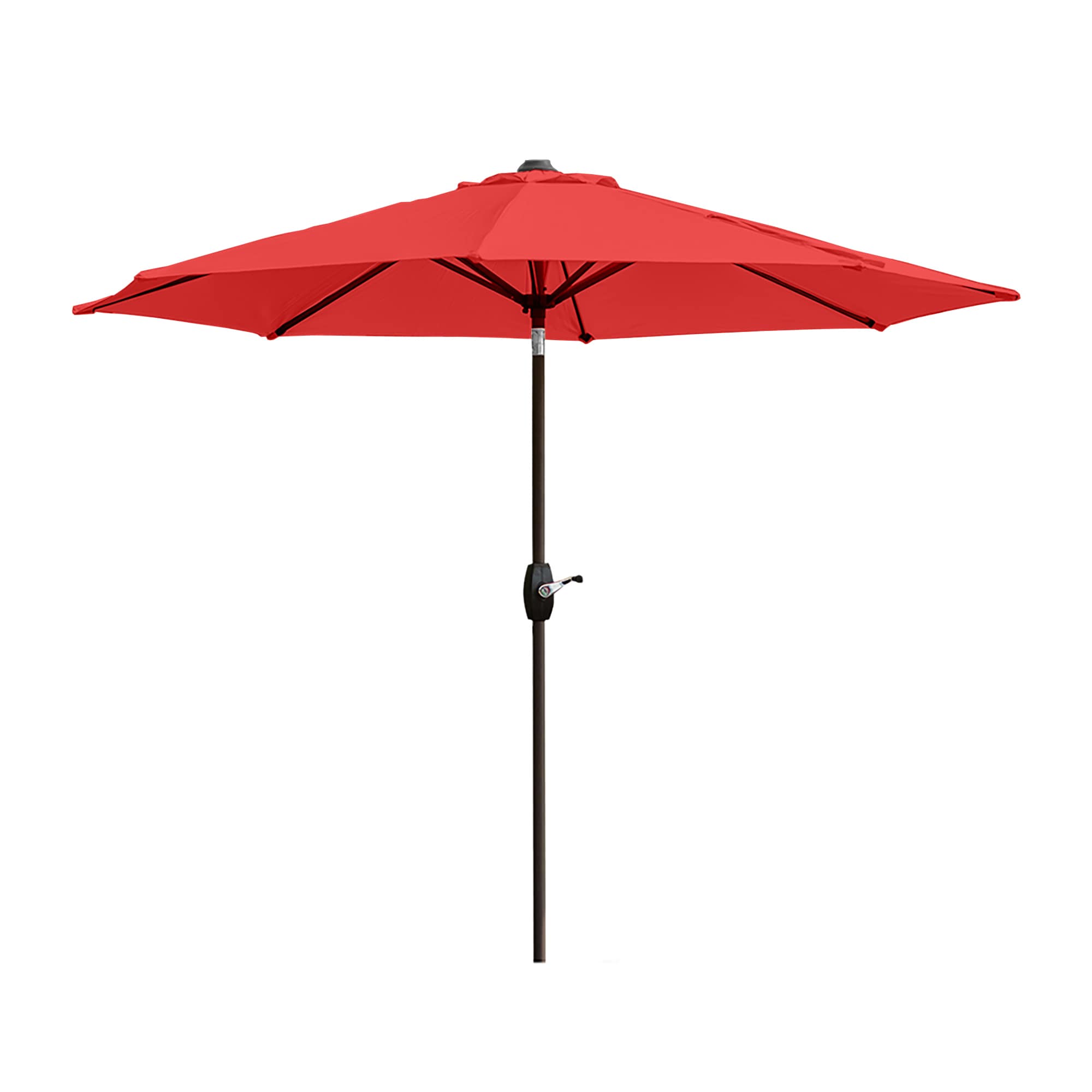 Westin Furniture 9-ft Steel Red Push-button Tilt Garden Patio Umbrella with Base
