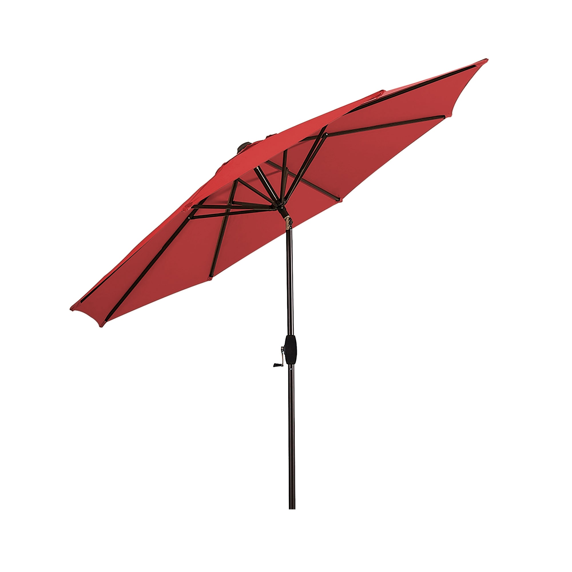 Westin Furniture 9-ft Steel Red Push-button Tilt Garden Patio Umbrella with Base