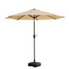 Westin Furniture 9-Feet Steel Beige Push-button Tilt Garden Patio Umbrella with Base
