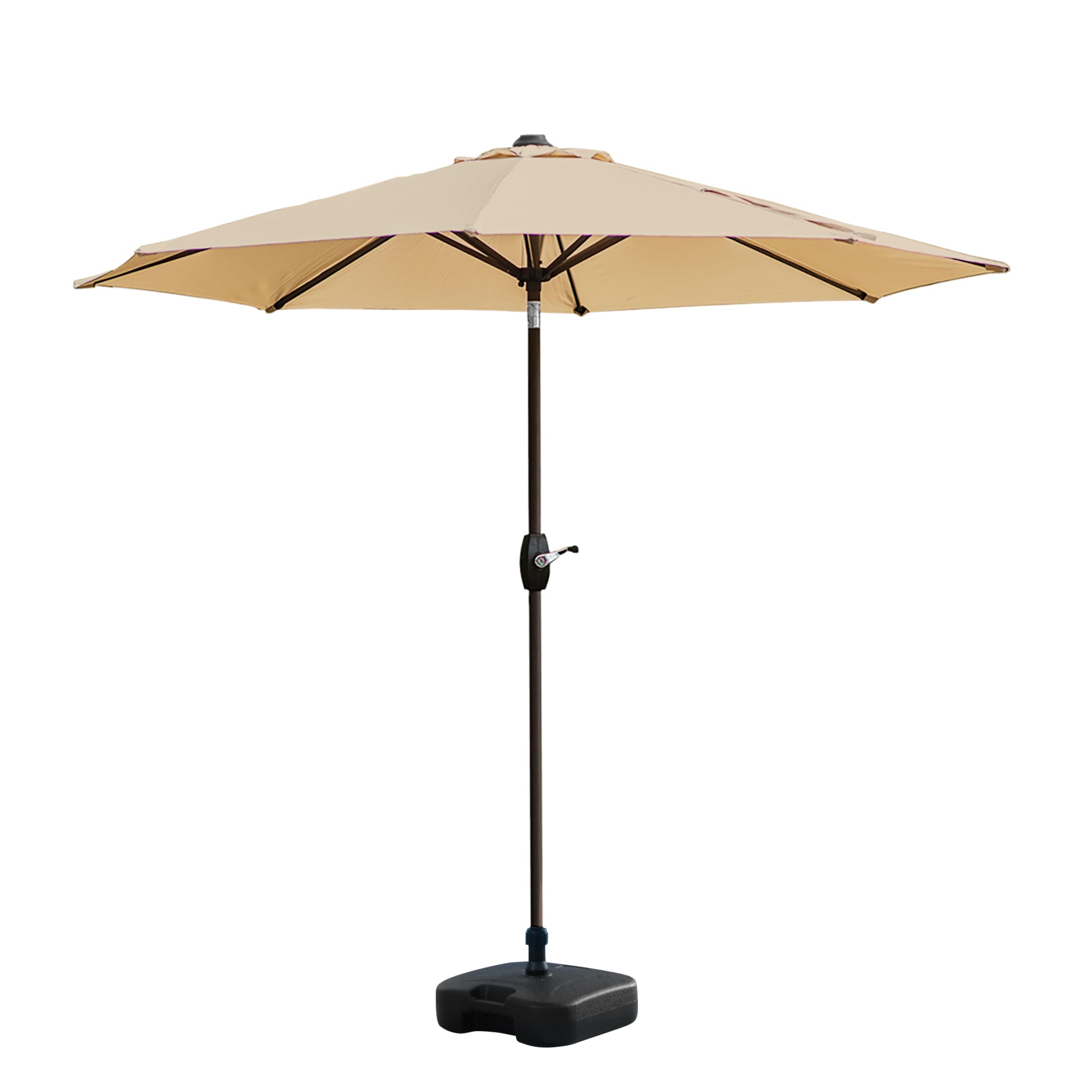 Westin Furniture 9-Feet Steel Beige Push-button Tilt Garden Patio Umbrella with Base