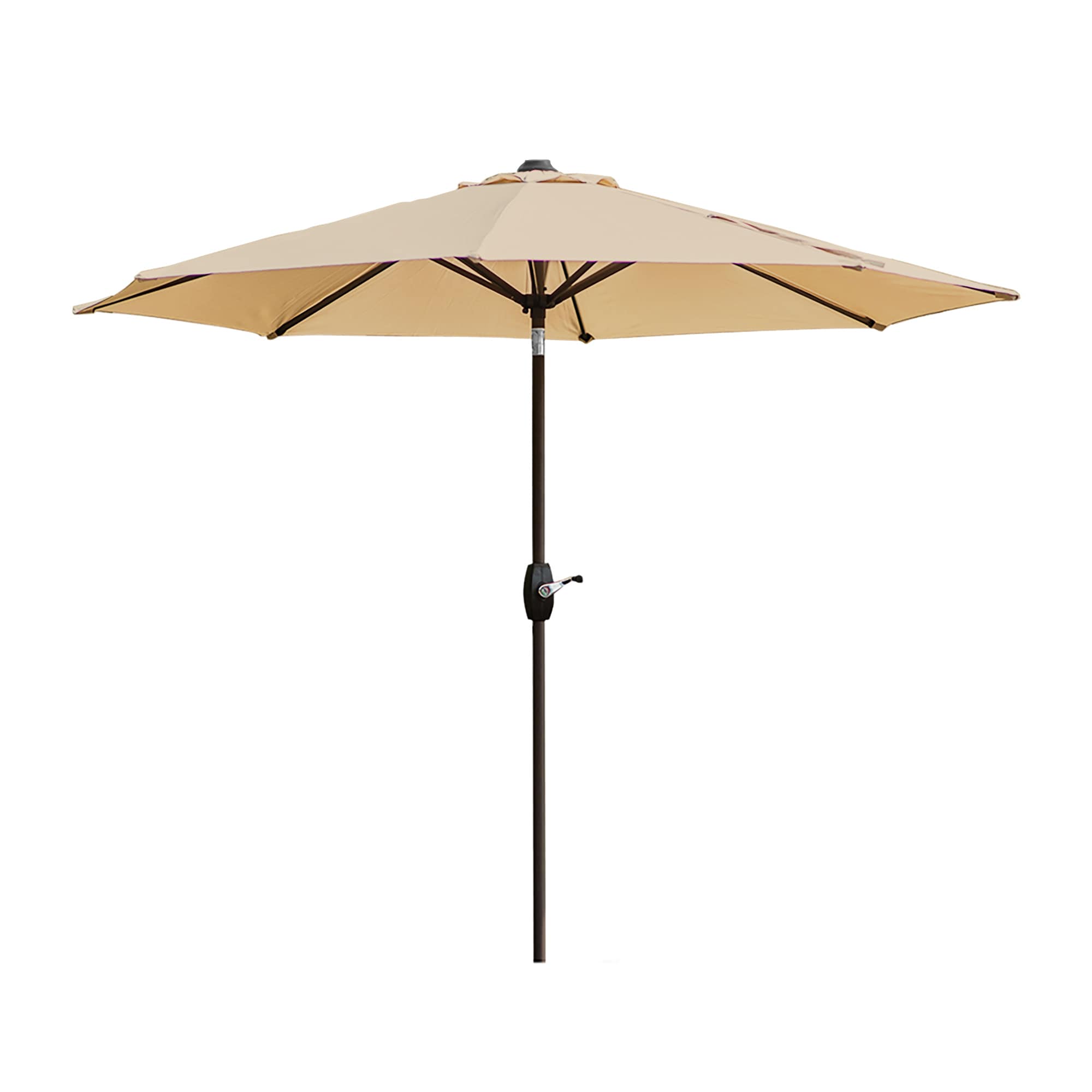 Westin Furniture 9-Feet Steel Beige Push-button Tilt Garden Patio Umbrella with Base