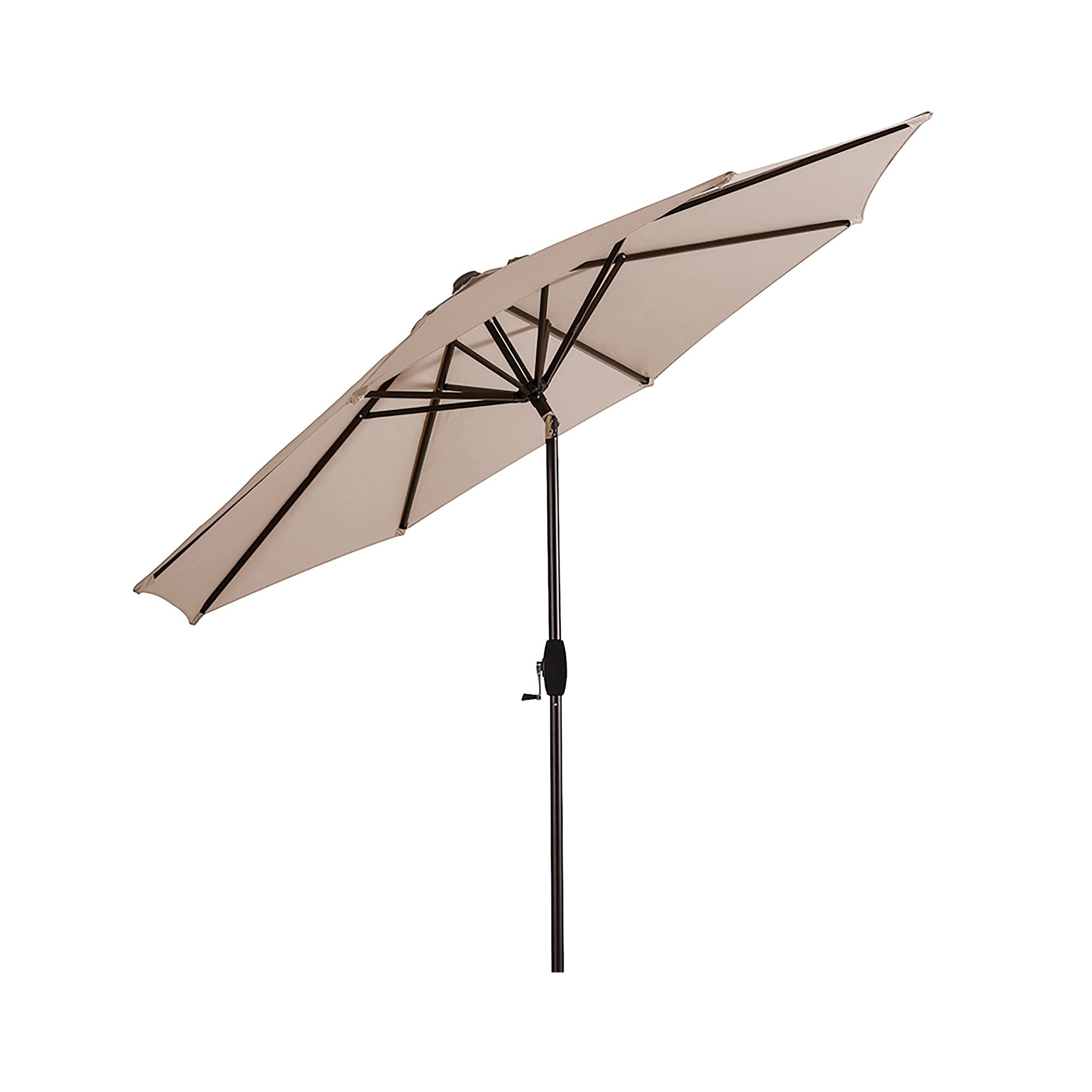 Westin Furniture 9-Feet Steel Beige Push-button Tilt Garden Patio Umbrella with Base