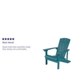 Taylor & Logan Charlestown Sea Foam Resin Frame Stationary Adirondack Chair with Solid Seat