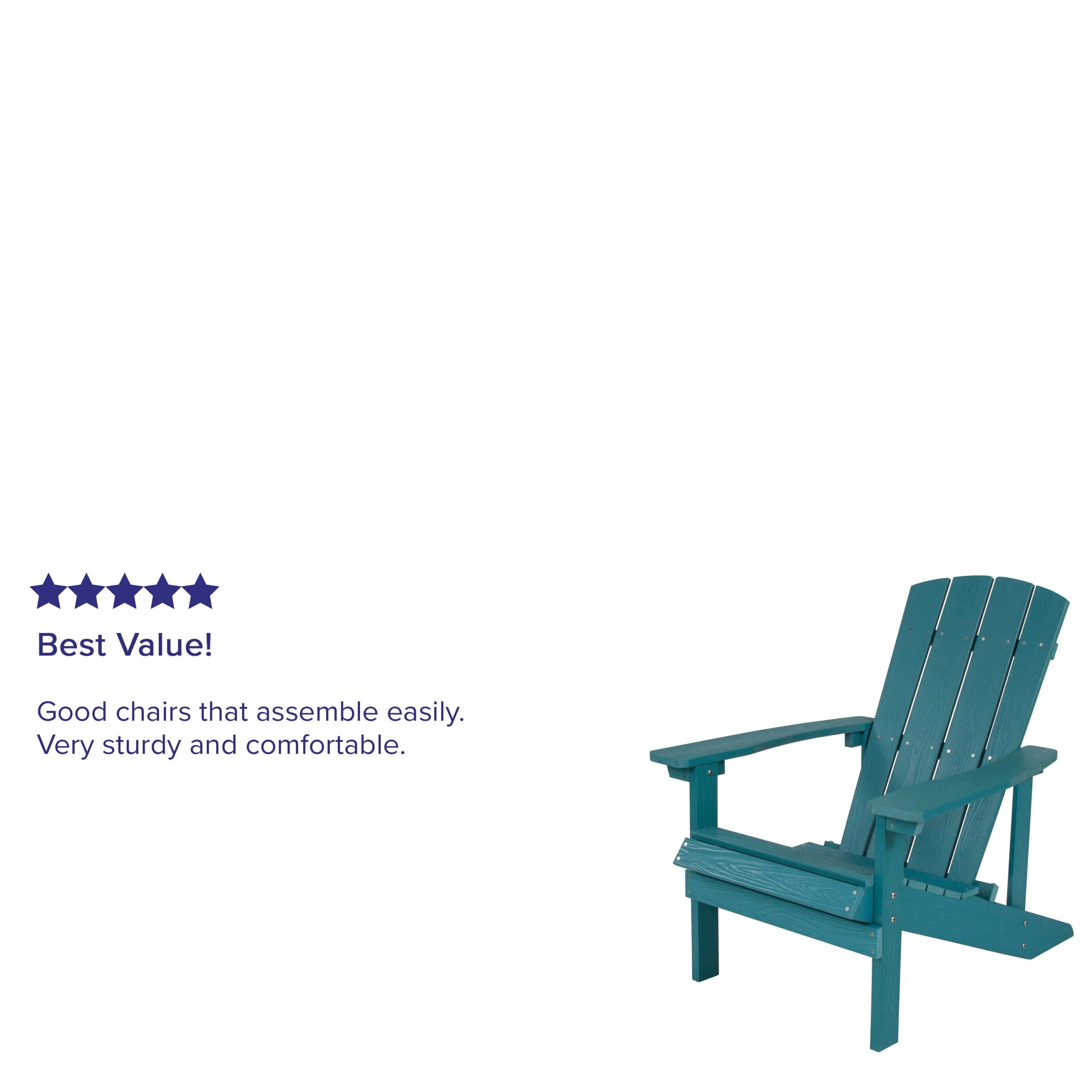 Taylor & Logan Charlestown Sea Foam Resin Frame Stationary Adirondack Chair with Solid Seat