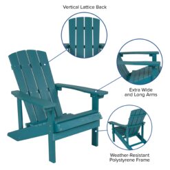 Taylor & Logan Charlestown Sea Foam Resin Frame Stationary Adirondack Chair with Solid Seat