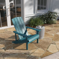 Taylor & Logan Charlestown Sea Foam Resin Frame Stationary Adirondack Chair with Solid Seat