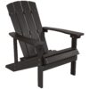 Taylor & Logan Charlestown Slate Gray Resin Frame Stationary Adirondack Chair with Solid Seat