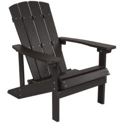Taylor & Logan Charlestown Slate Gray Resin Frame Stationary Adirondack Chair with Solid Seat