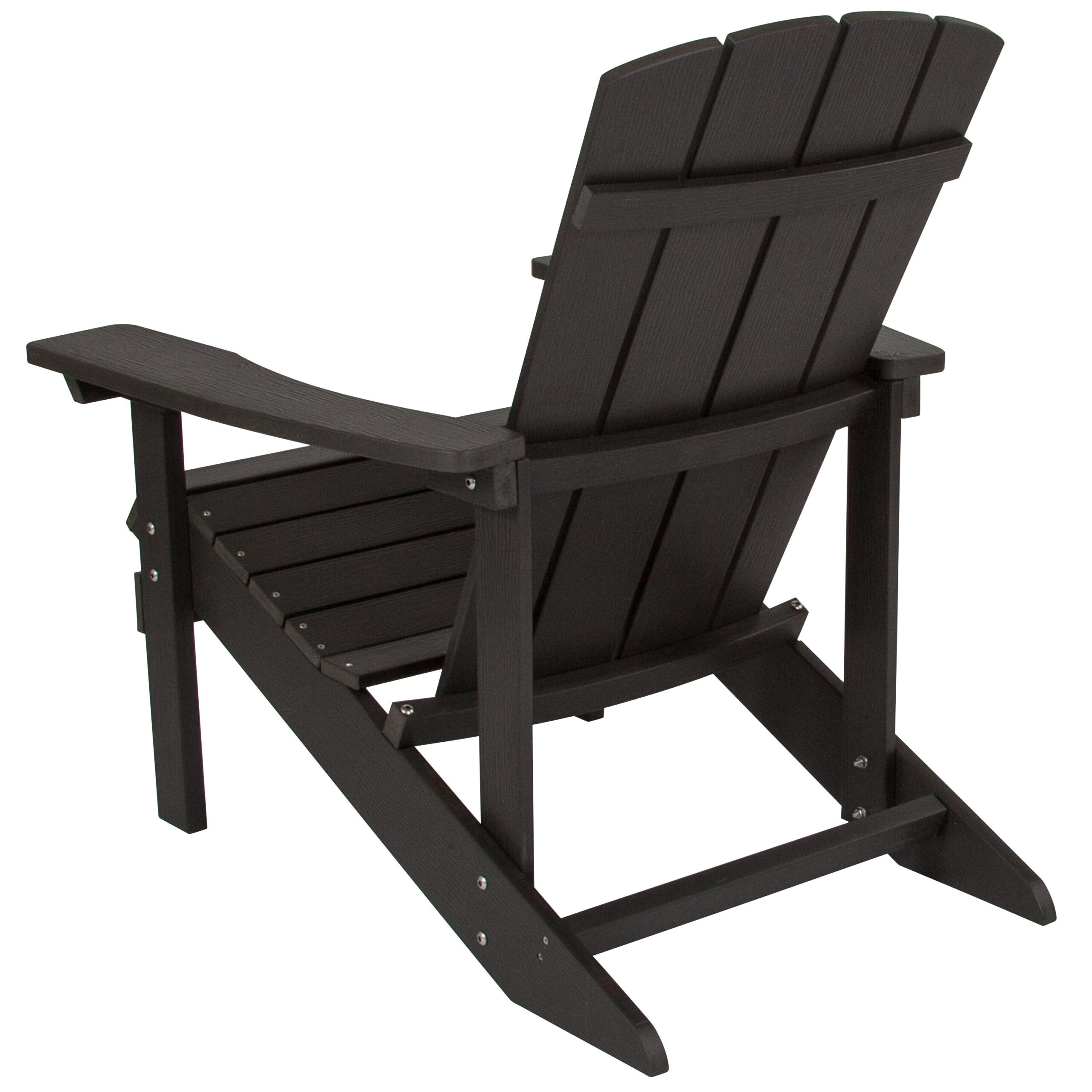 Taylor & Logan Charlestown Slate Gray Resin Frame Stationary Adirondack Chair with Solid Seat