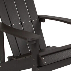 Taylor & Logan Charlestown Slate Gray Resin Frame Stationary Adirondack Chair with Solid Seat