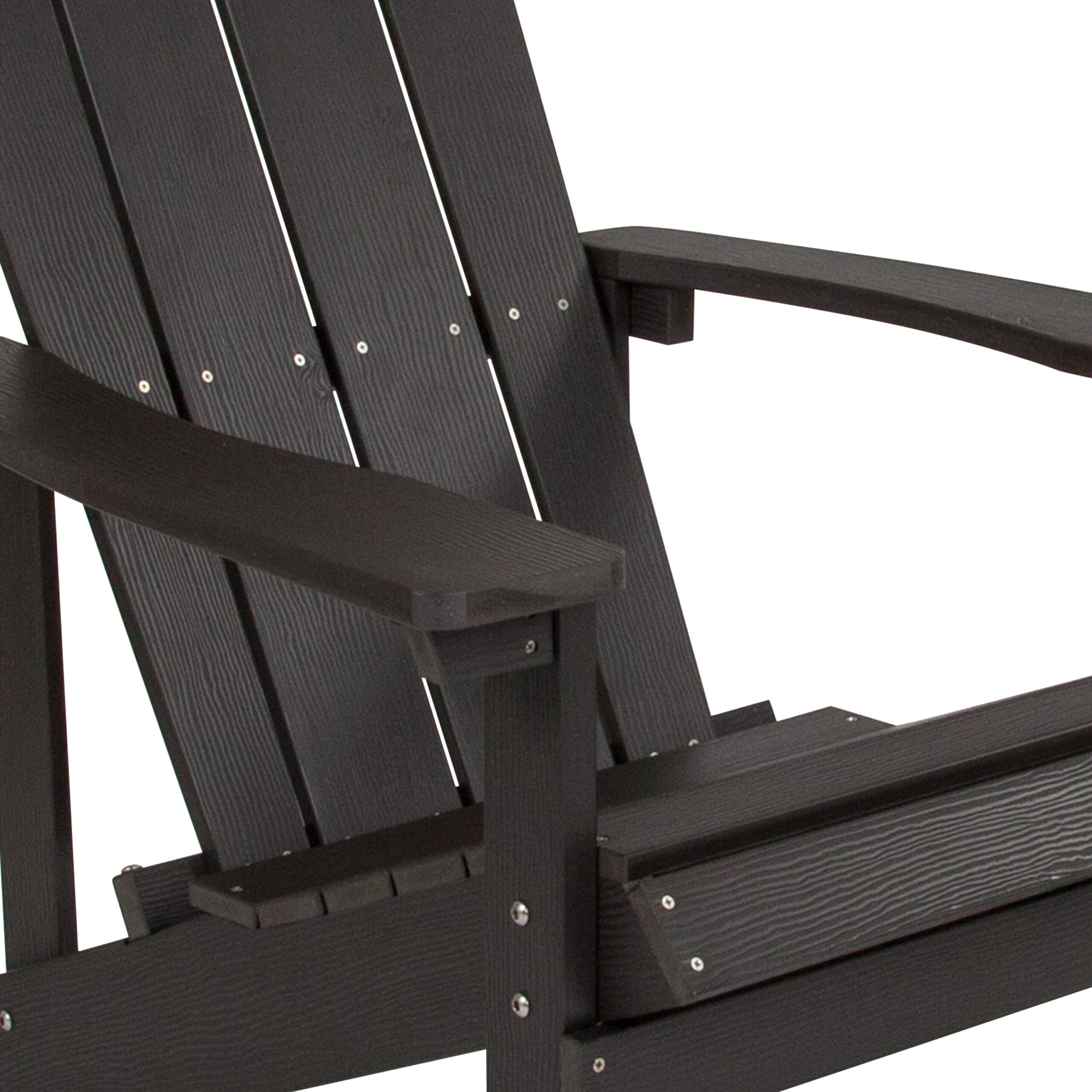 Taylor & Logan Charlestown Slate Gray Resin Frame Stationary Adirondack Chair with Solid Seat