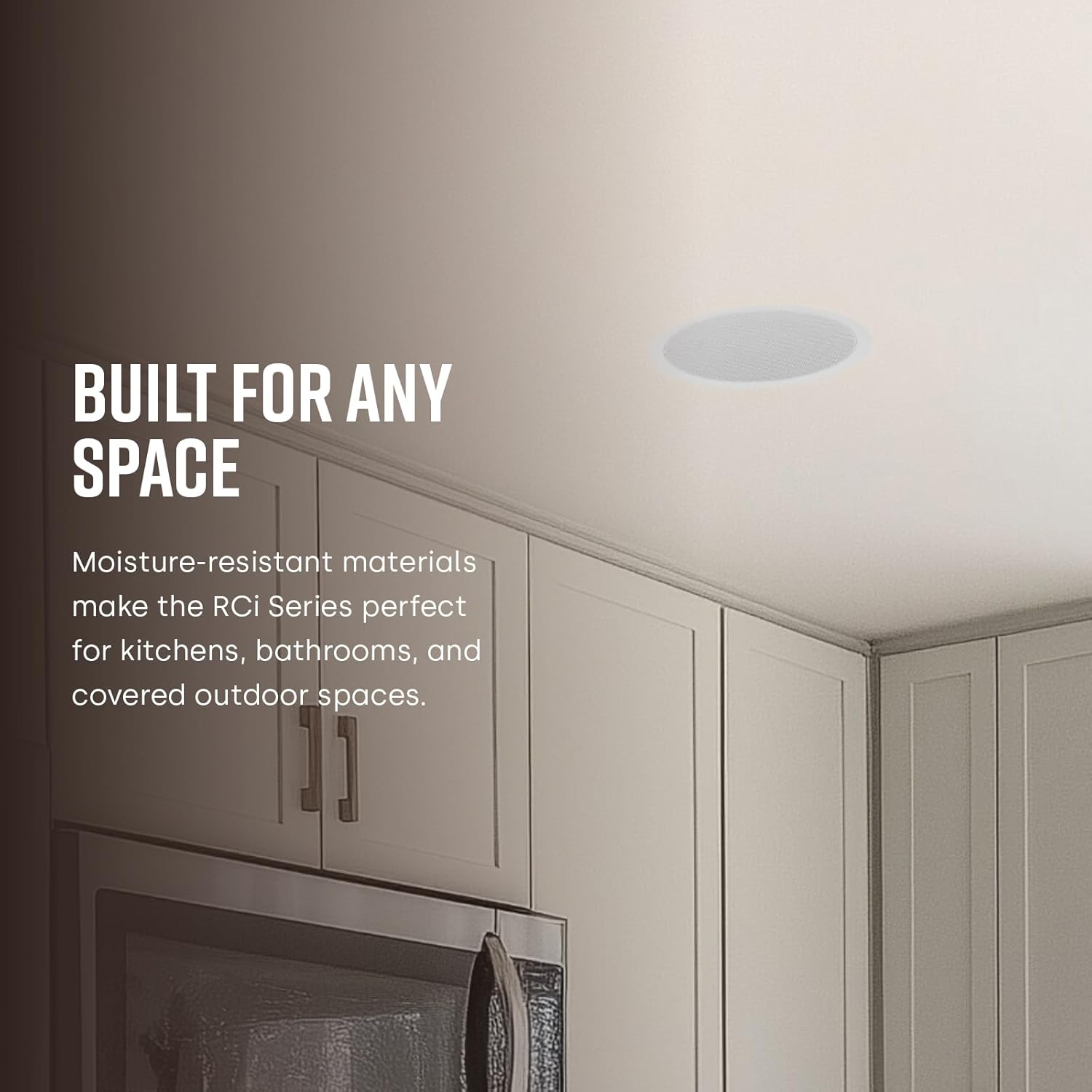Polk Audio RC60i 2-Way Premium in-Ceiling 6.5 Speakers, Round Indoor Speakers, Perfect for Damp and Humid Indoor Placement - Bath, Kitchen, Covered Porches (White, Paintable Grille), 1 Pair