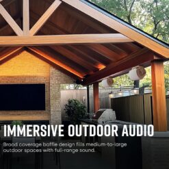 Polk Audio Atrium 6 All-Weather Outdoor Speakers with Bass Reflex Enclosure (Pair, Black), Broad Sound Coverage, Speed-Lock Mounting System