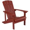 Taylor & Logan Charlestown Red Resin Frame Stationary Adirondack Chair with Solid Seat