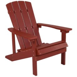 Taylor & Logan Charlestown Red Resin Frame Stationary Adirondack Chair with Solid Seat