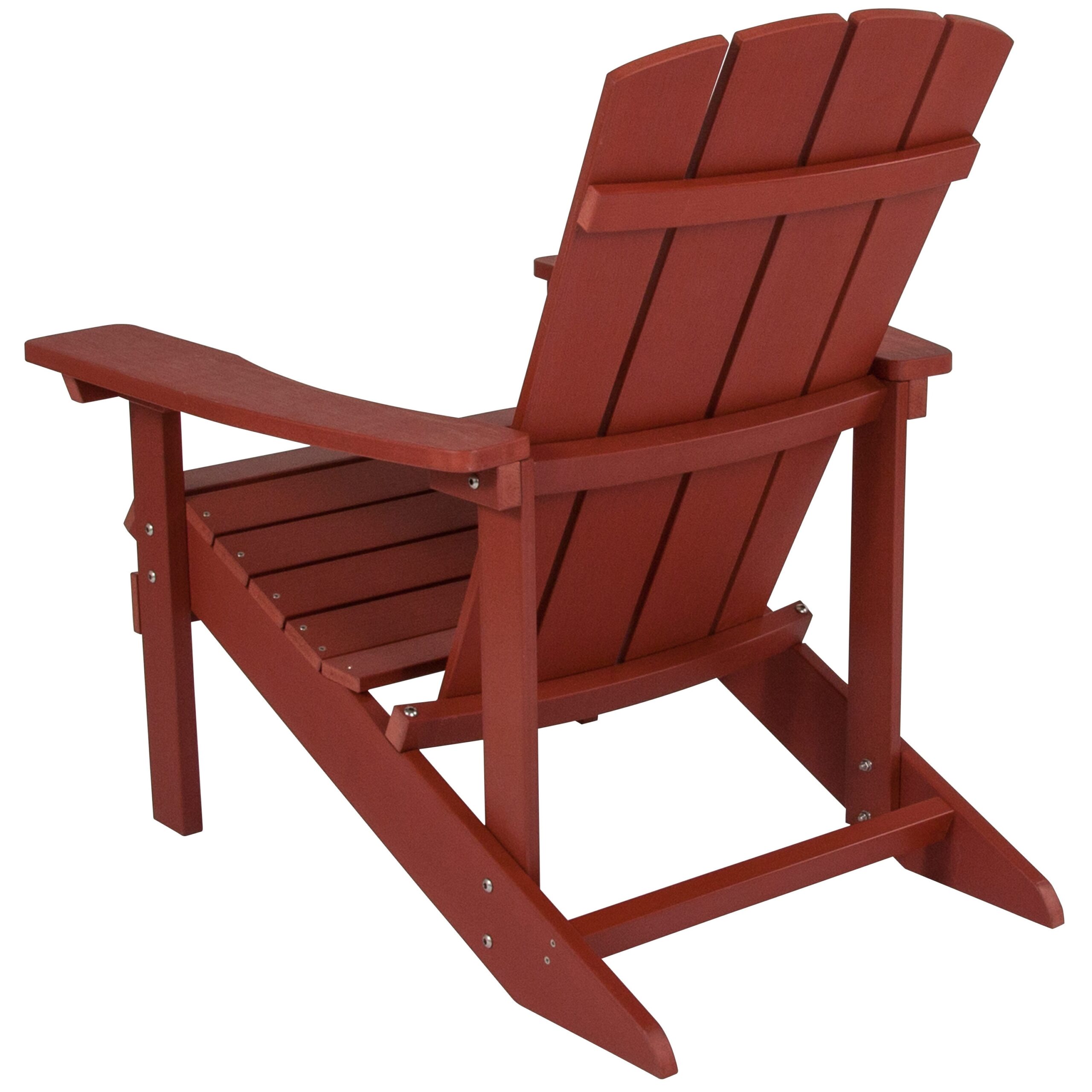 Taylor & Logan Charlestown Red Resin Frame Stationary Adirondack Chair with Solid Seat