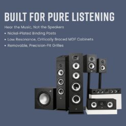 Polk Monitor XT60 Tower Speaker - Hi-Res Audio Certified, Dolby Atmos, DTS:X & Auro 3D Compatible, 1