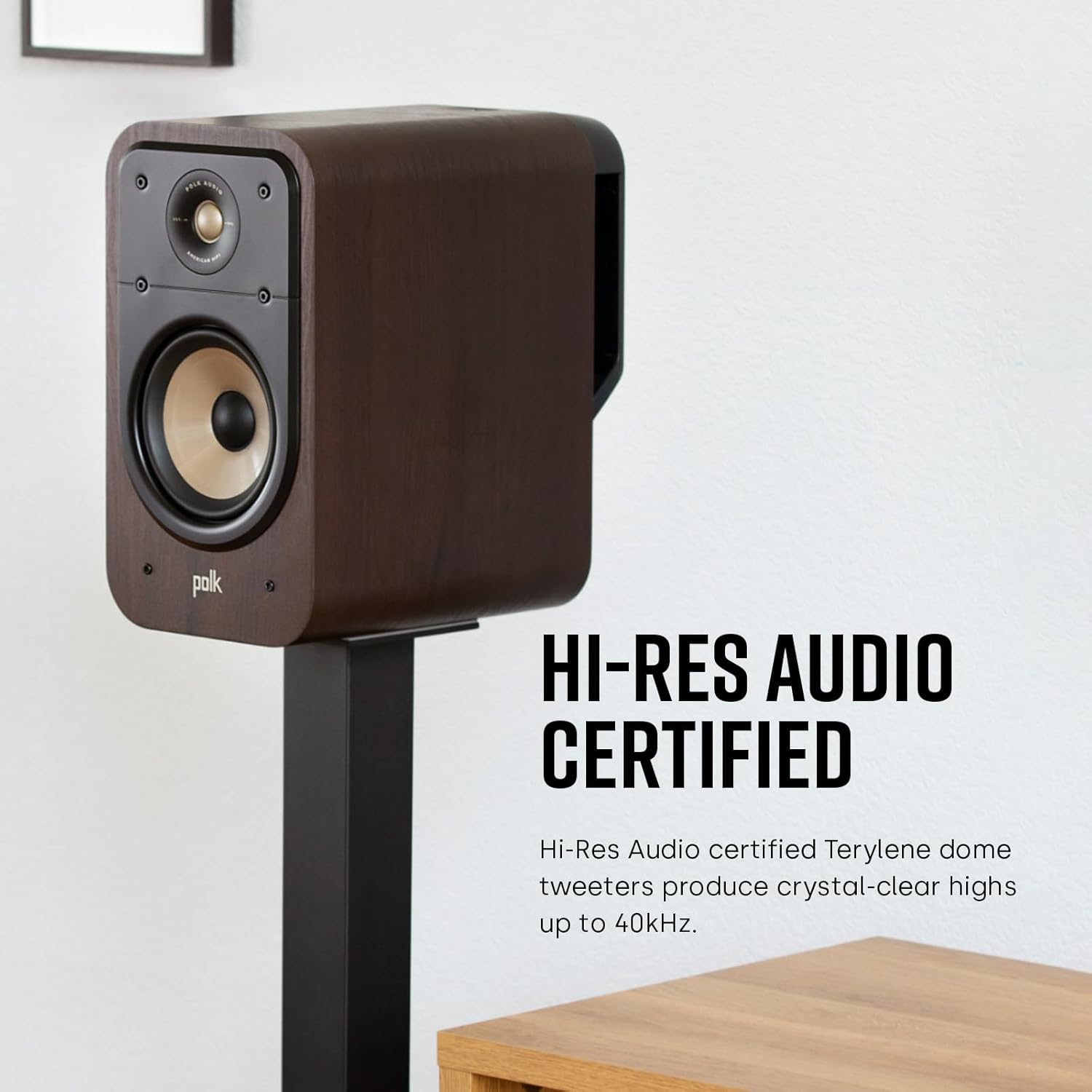 Polk Signature Elite ES20 Surround Sound Speakers - Hi-Res Audio Certified, Dolby Atmos & DTS:X Compatible, 1" Tweeter & 6.5" Woofer, Power Port Technology for Bass (Pair, Stunning Black)