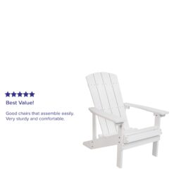 Taylor & Logan Charlestown White Resin Frame Stationary Adirondack Chair with Solid Seat