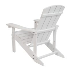 Taylor & Logan Charlestown White Resin Frame Stationary Adirondack Chair with Solid Seat