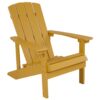 Taylor & Logan Charlestown Yellow Resin Frame Stationary Adirondack Chair with Solid Seat