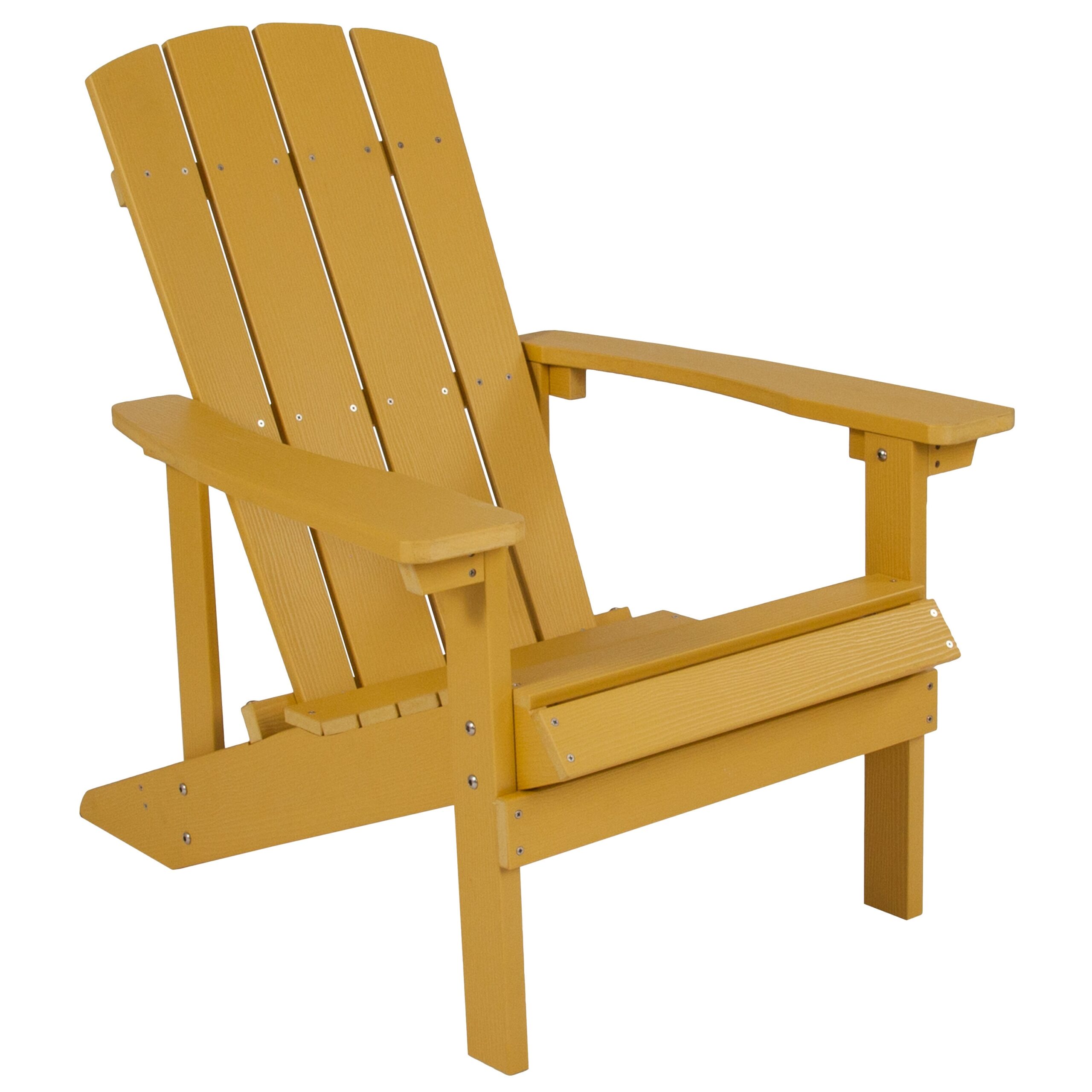 Taylor & Logan Charlestown Yellow Resin Frame Stationary Adirondack Chair with Solid Seat