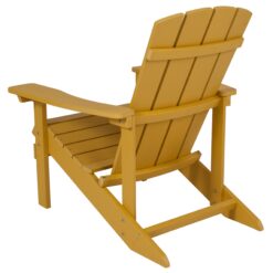 Taylor & Logan Charlestown Yellow Resin Frame Stationary Adirondack Chair with Solid Seat