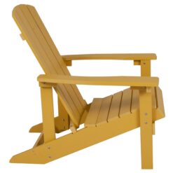 Taylor & Logan Charlestown Yellow Resin Frame Stationary Adirondack Chair with Solid Seat