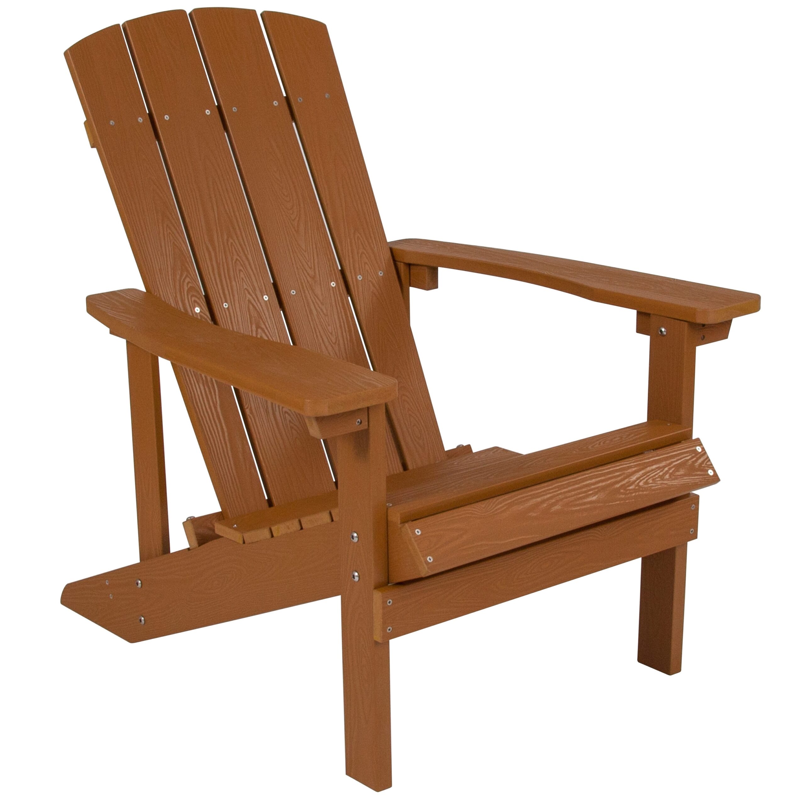 Taylor & Logan Charlestown Teak Resin Frame Stationary Adirondack Chair with Solid Seat