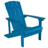 Taylor & Logan Charlestown Blue Resin Frame Stationary Adirondack Chair with Solid Seat