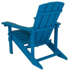 Taylor & Logan Charlestown Blue Resin Frame Stationary Adirondack Chair with Solid Seat
