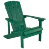 Taylor & Logan Charlestown Green Resin Frame Stationary Adirondack Chair with Solid Seat