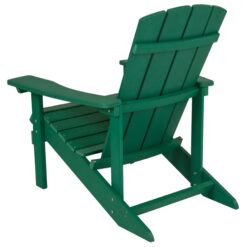 Taylor & Logan Charlestown Green Resin Frame Stationary Adirondack Chair with Solid Seat