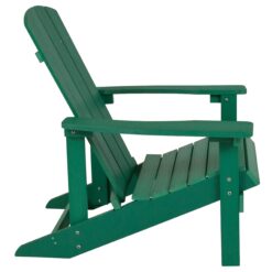 Taylor & Logan Charlestown Green Resin Frame Stationary Adirondack Chair with Solid Seat