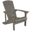 Taylor & Logan Charlestown Gray Resin Frame Stationary Adirondack Chair with Solid Seat