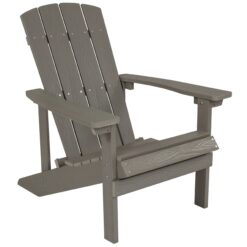 Taylor & Logan Charlestown Gray Resin Frame Stationary Adirondack Chair with Solid Seat