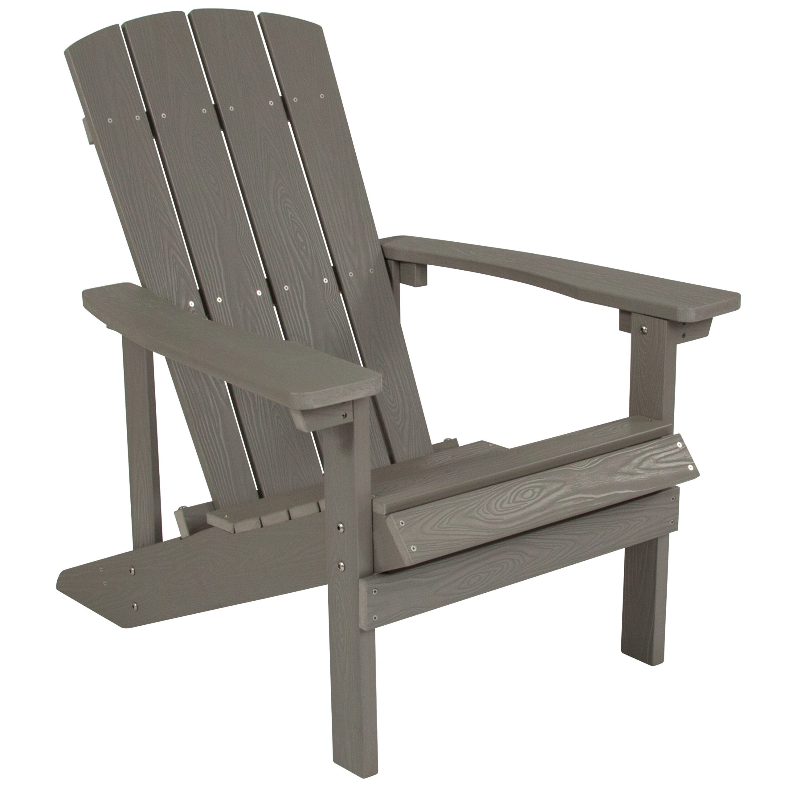 Taylor & Logan Charlestown Gray Resin Frame Stationary Adirondack Chair with Solid Seat