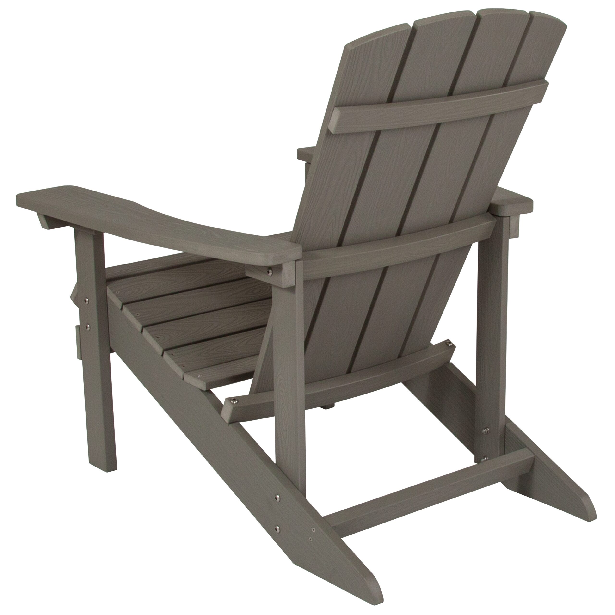 Taylor & Logan Charlestown Gray Resin Frame Stationary Adirondack Chair with Solid Seat
