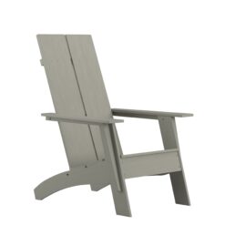 Taylor & Logan Brady Gray Resin Frame Stationary Adirondack Chair with Solid Seat