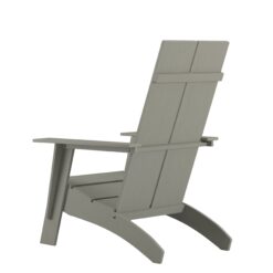 Taylor & Logan Brady Gray Resin Frame Stationary Adirondack Chair with Solid Seat