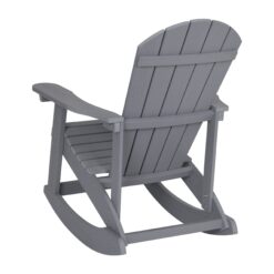 Taylor & Logan Savannah Light Gray Resin Frame Rocking Chair with Solid Seat