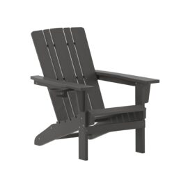 Taylor & Logan Hedley Gray Plastic Frame Stationary Adirondack Chair with Solid Seat