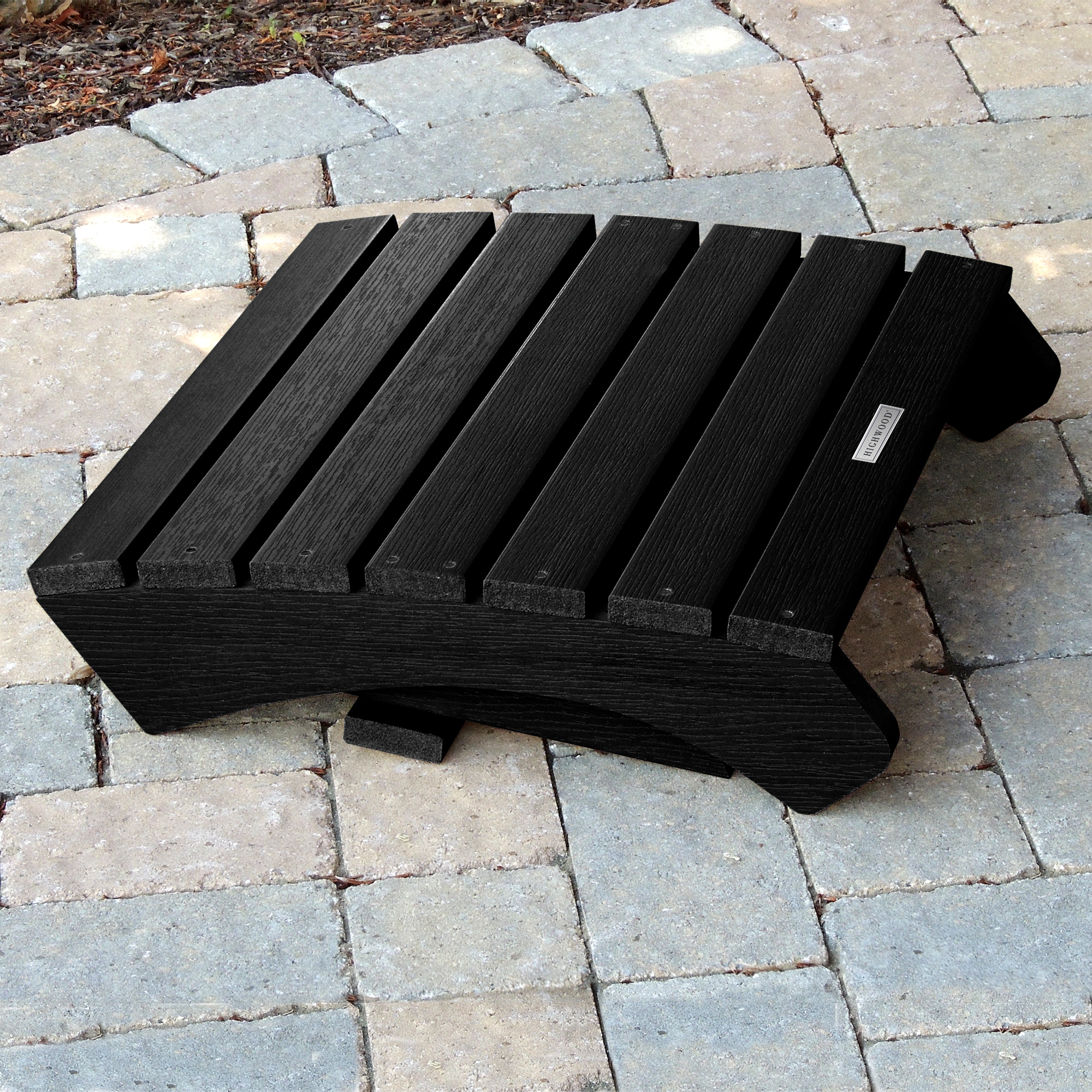highwood Adirondack Black Poly-lumber Ottoman
