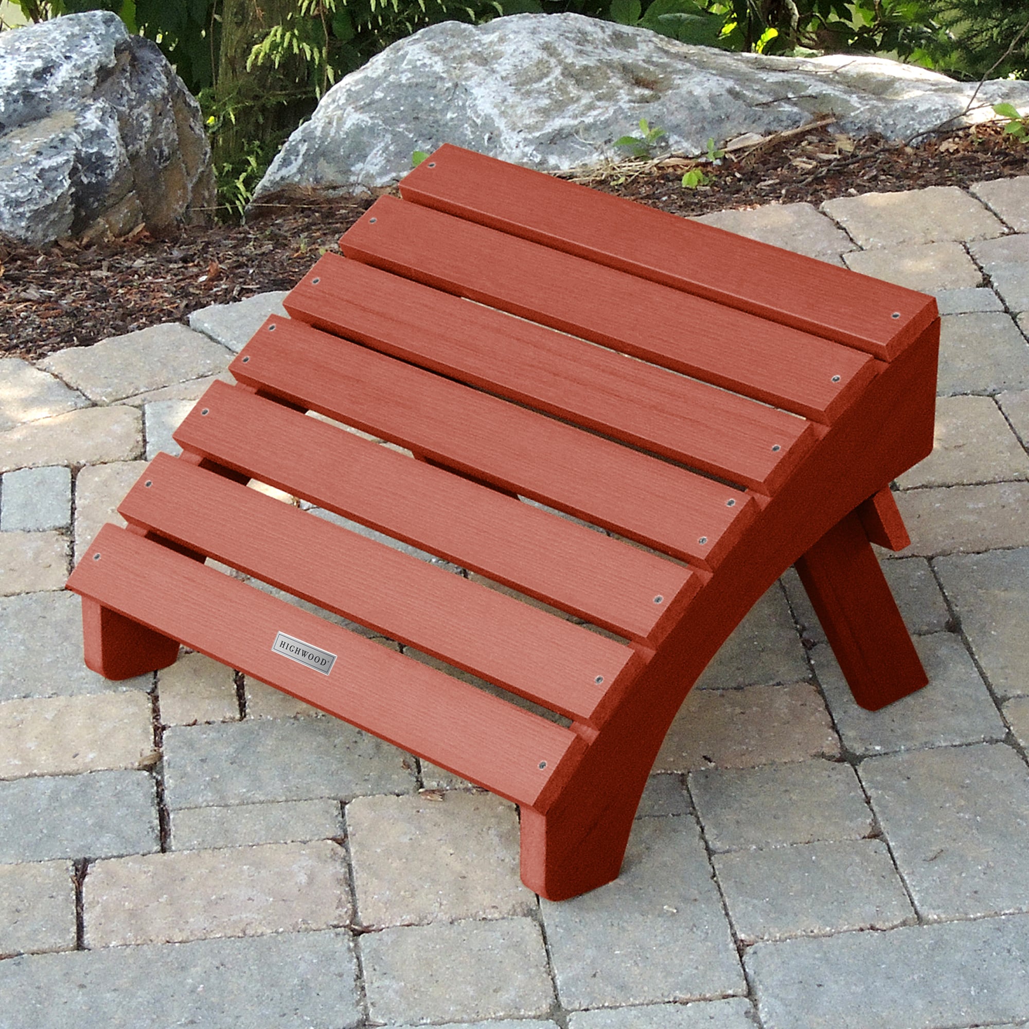 highwood Adirondack Rustic Red Poly-lumber Ottoman