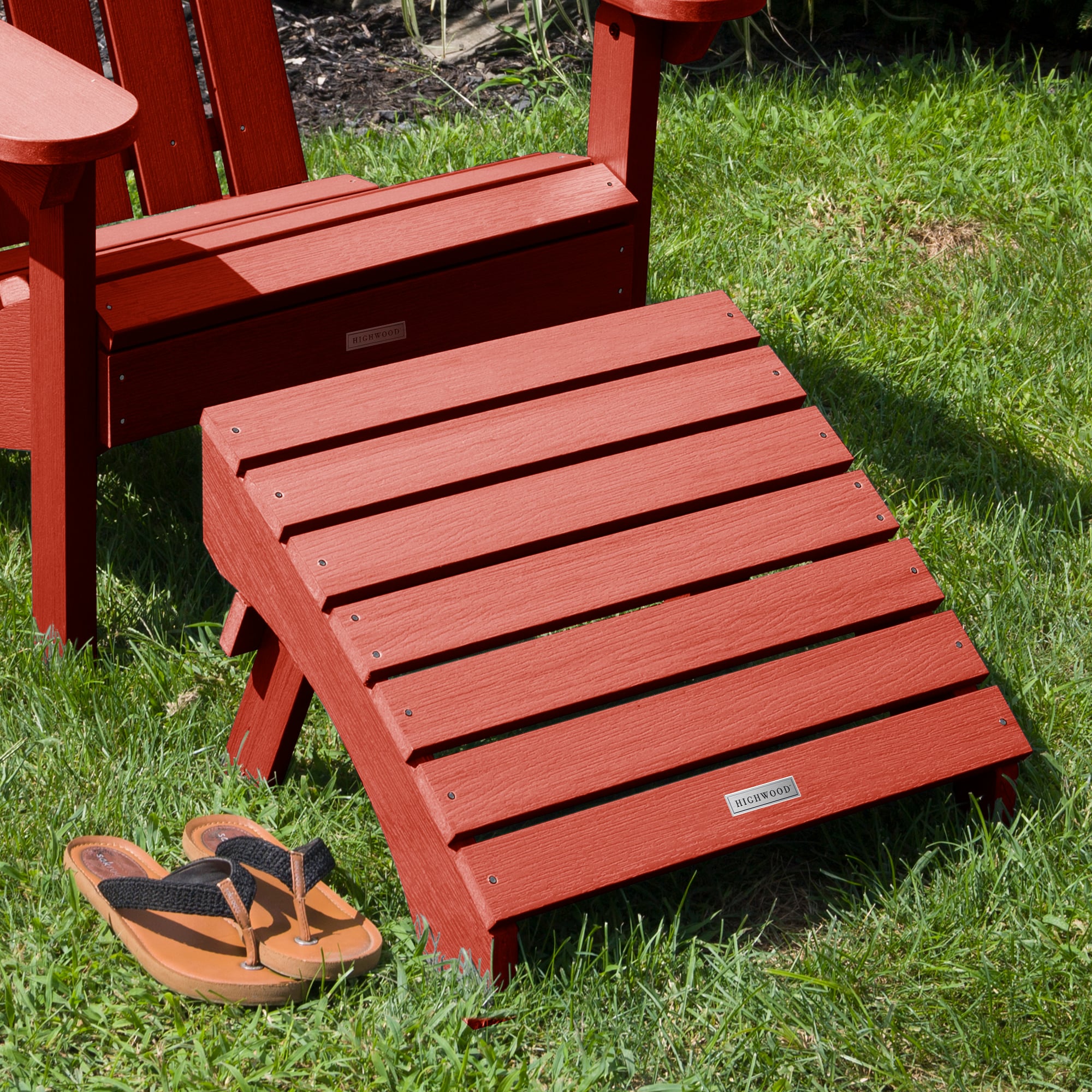 highwood Adirondack Rustic Red Poly-lumber Ottoman